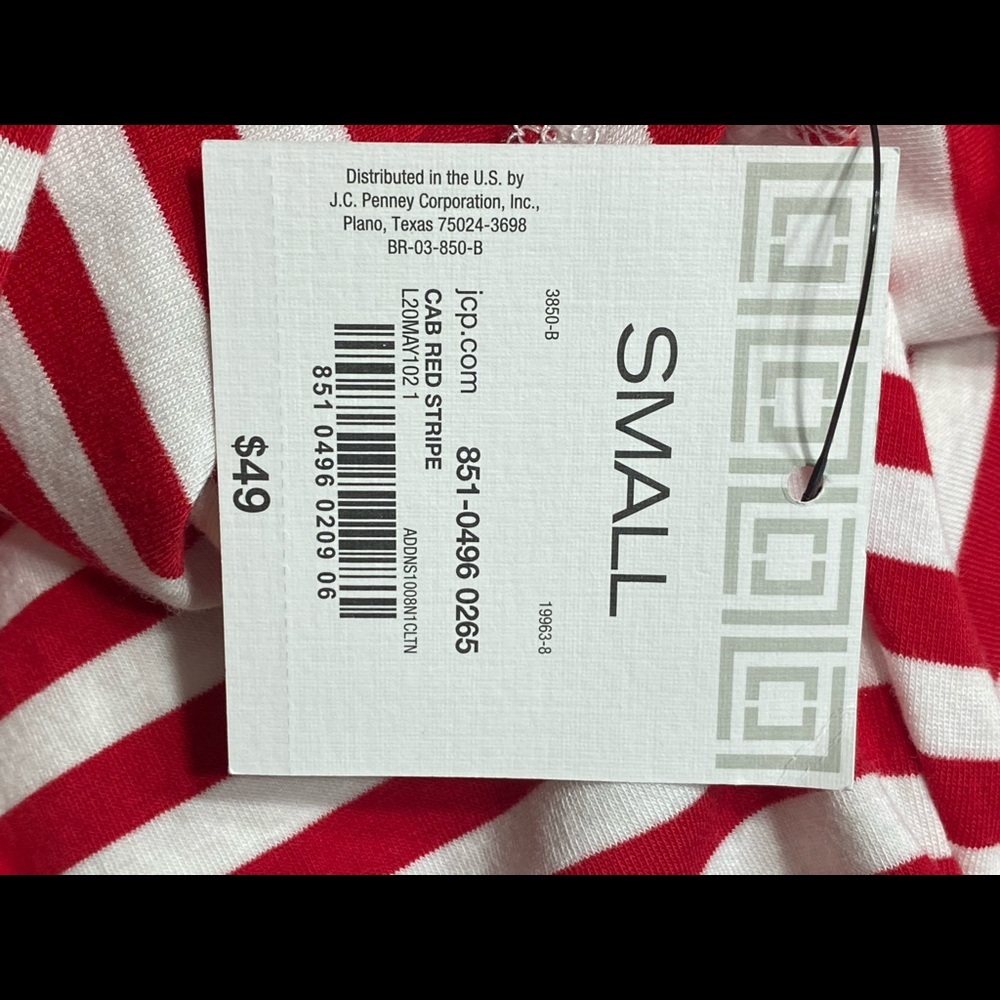 NWT S LizClaiborne ShortSleeve Striped A-LineDress - Picture 9 of 10
